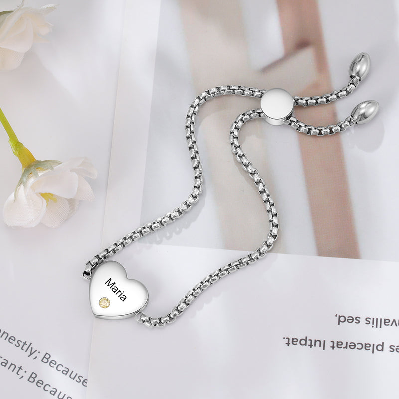Heart Birthstone Bracelet