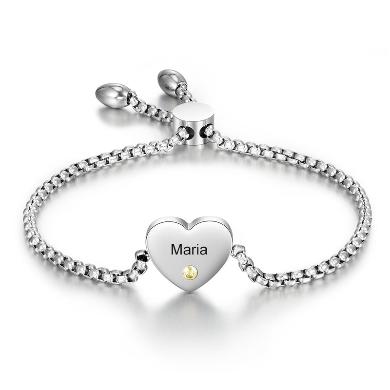 Heart Birthstone Bracelet