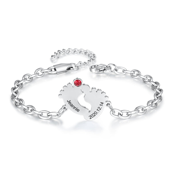 Stainless Steel Baby Feet Bracelet
