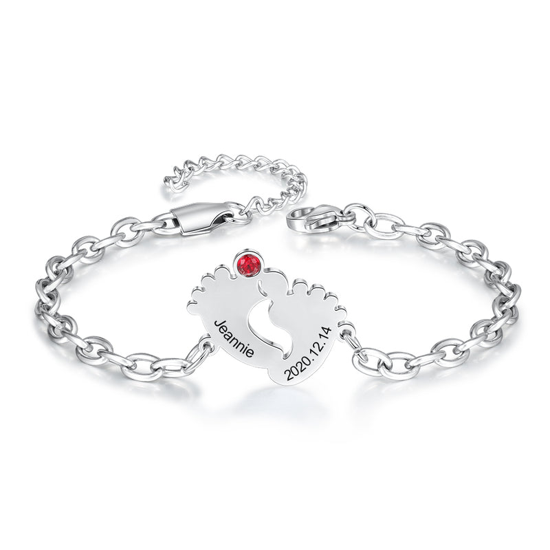 Stainless Steel Baby Feet Bracelet