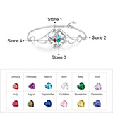 Flower Shape Cubic Zirconia Stainless Steel Bracelet