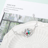 Flower Shape Cubic Zirconia Stainless Steel Bracelet