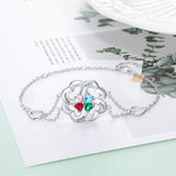 Flower Shape Cubic Zirconia Stainless Steel Bracelet