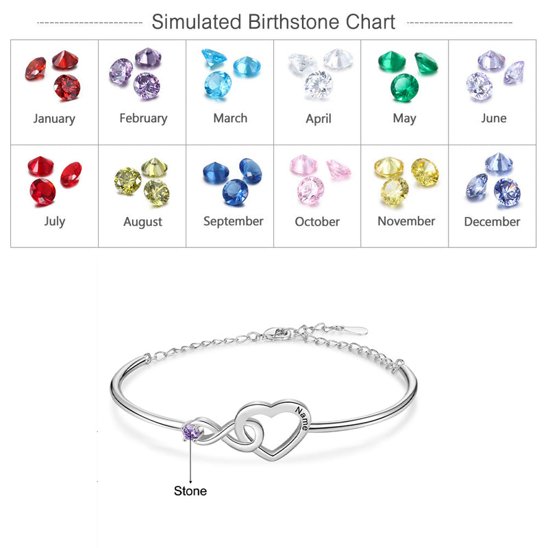 Rhodium Plated Heart Bracelet
