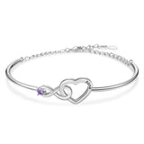 Rhodium Plated Heart Bracelet