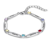 Rhodium Plated Birthtsone Bracelet