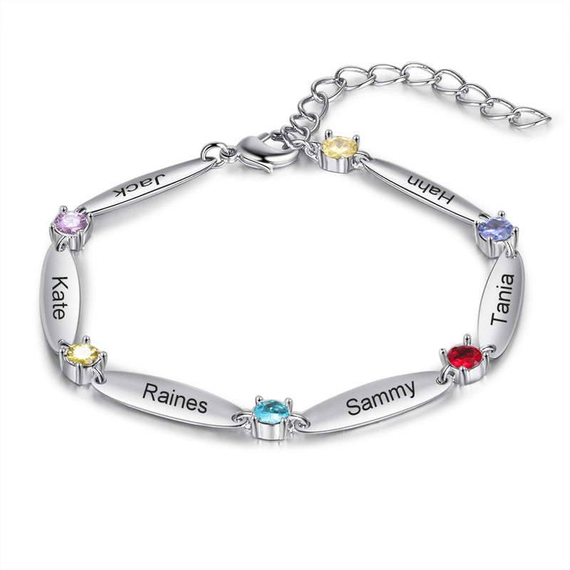 Rhodium Plated Birthtsone Bracelet