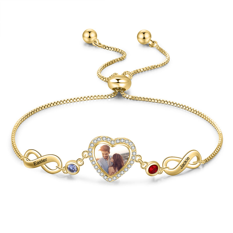 Copper Photo Bracelet with Names