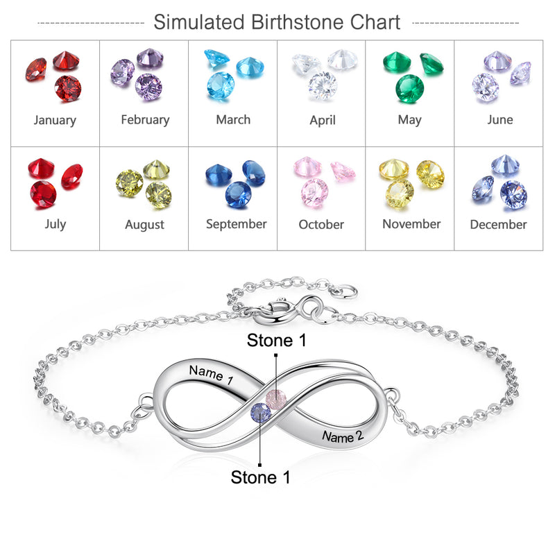Mother's Day Gift Infinity Birthstone Bracelet