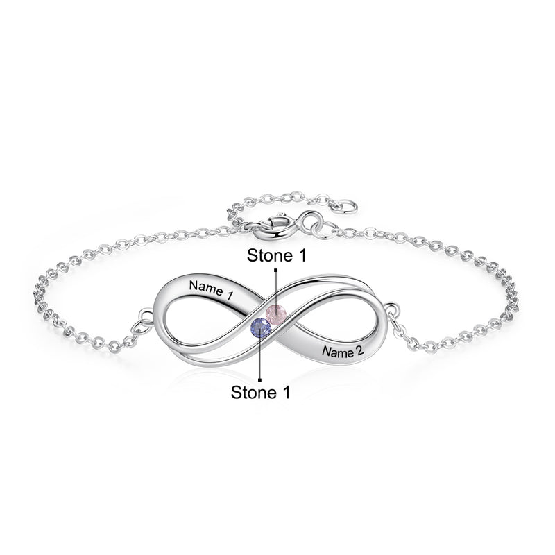Mother's Day Gift Infinity Birthstone Bracelet