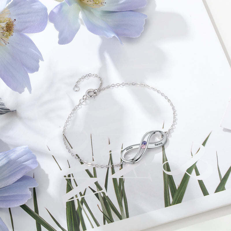 Mother's Day Gift Infinity Birthstone Bracelet