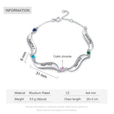 Rhodium Plated Birthstone Bracelet