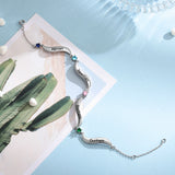 Rhodium Plated Birthstone Bracelet