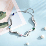 Rhodium Plated Birthstone Bracelet