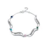 Rhodium Plated Birthstone Bracelet