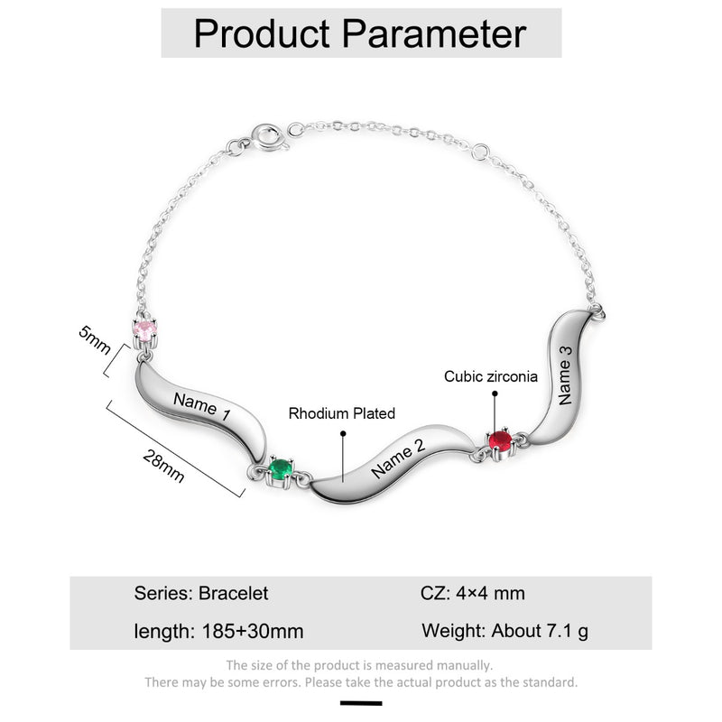 Rhodium Pated Birthstone Bracelet