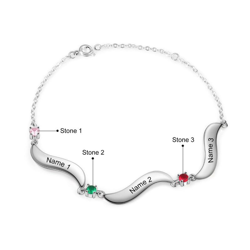 Rhodium Pated Birthstone Bracelet