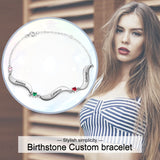 Rhodium Pated Birthstone Bracelet