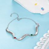 Rhodium Pated Birthstone Bracelet