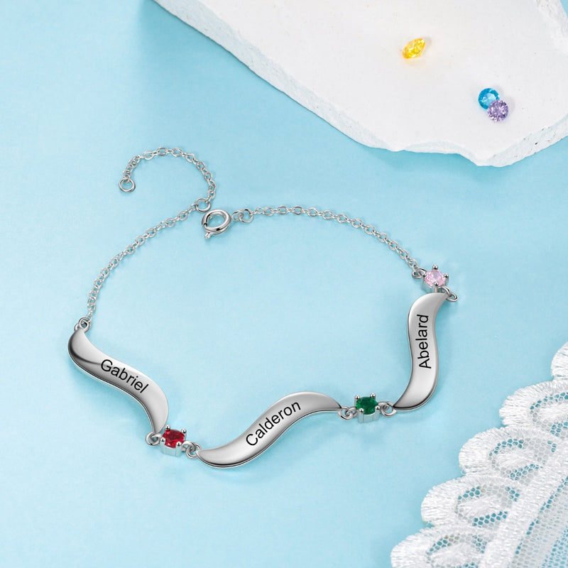 Rhodium Pated Birthstone Bracelet