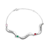 Rhodium Pated Birthstone Bracelet