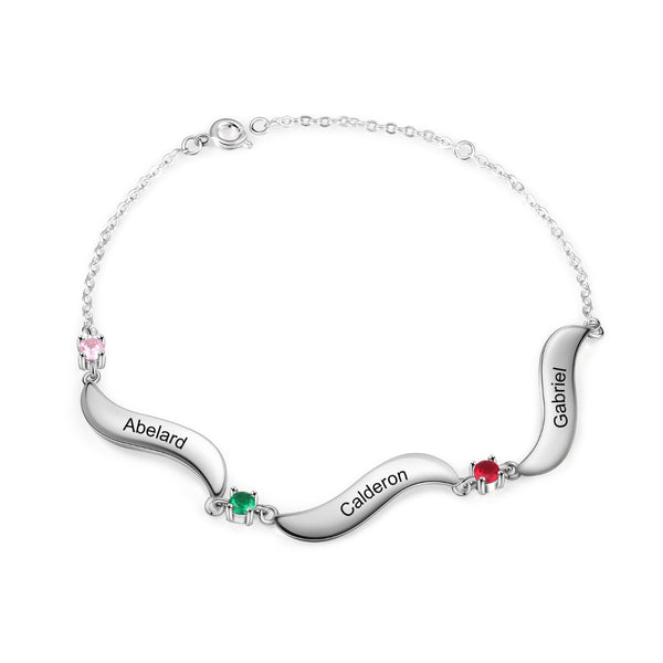 Rhodium Pated Birthstone Bracelet