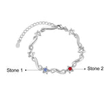 Rhodium Plated Birthstone Bracelet