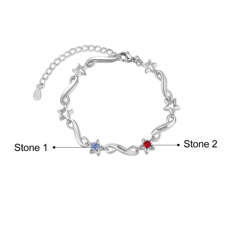 Rhodium Plated Birthstone Bracelet