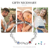 Rhodium Plated Birthstone Bracelet