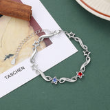 Rhodium Plated Birthstone Bracelet
