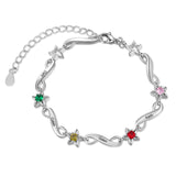 Rhodium Plated Birthstone Bracelet