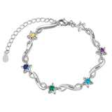 Rhodium Plated Birthstone Bracelet