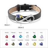 Rhodium Plated Birthstone Infinity Bracelet