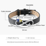 Rhodium Plated Birthstone Infinity Bracelet