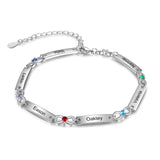 Birthstone Rhodium Plated Bracelet