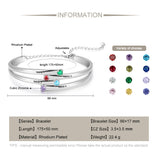 Rhodium Plated Birthstone Bangle Bracelet