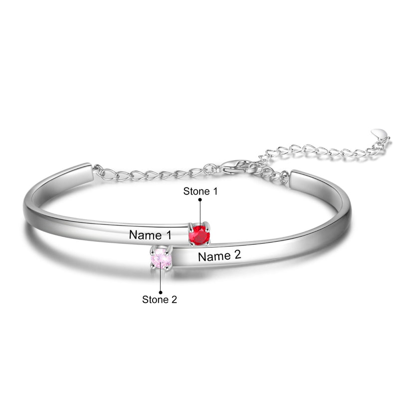 Rhodium Plated Bangle Bracelet