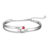 Rhodium Plated Bangle Bracelet