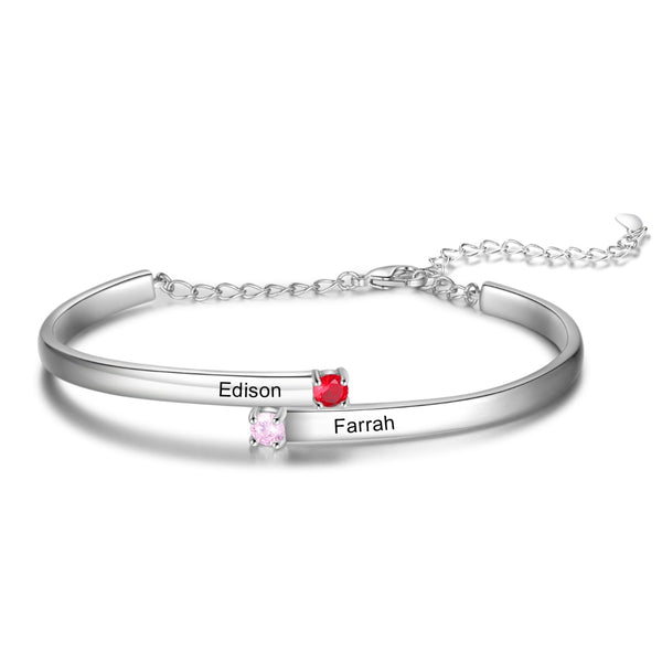 Rhodium Plated Bangle Bracelet