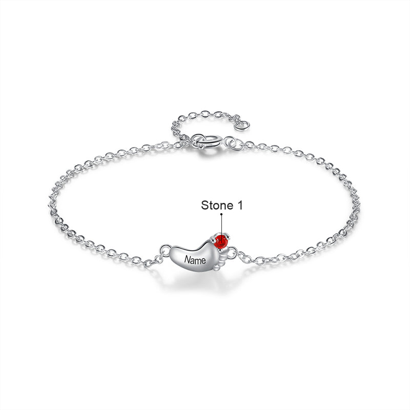 Rhodium Plated Baby Foot Bracelet