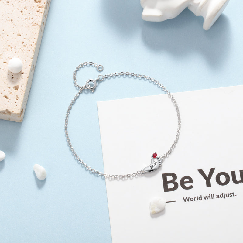 Rhodium Plated Baby Foot Bracelet