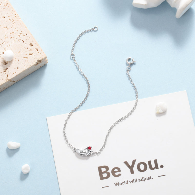 Rhodium Plated Baby Foot Bracelet