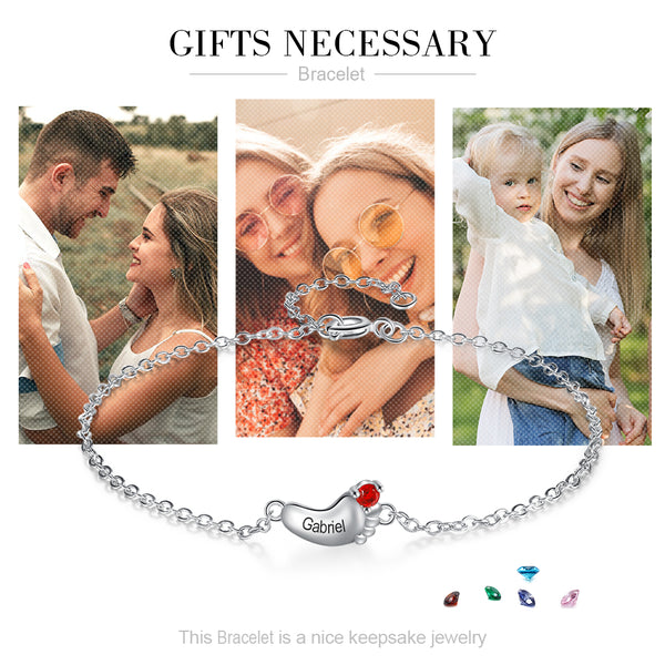 Rhodium Plated Baby Foot Bracelet