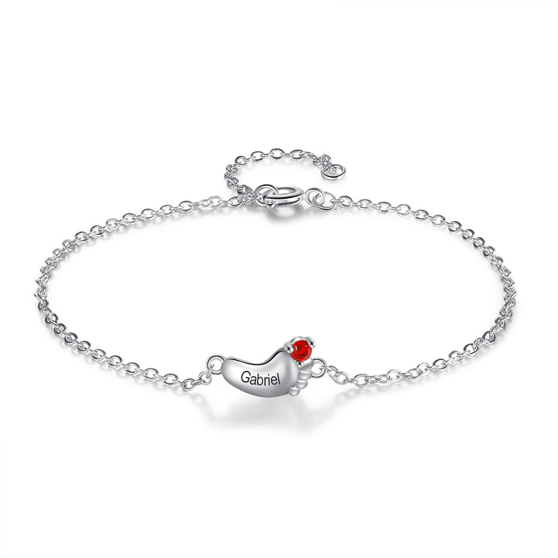 Rhodium Plated Baby Foot Bracelet