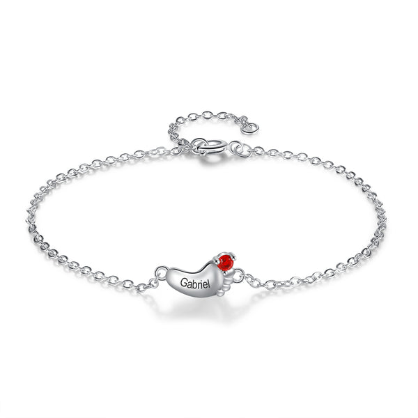 Rhodium Plated Baby Foot Bracelet