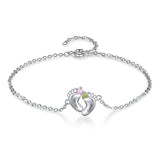 Rhodium Plated Baby Foot Bracelet