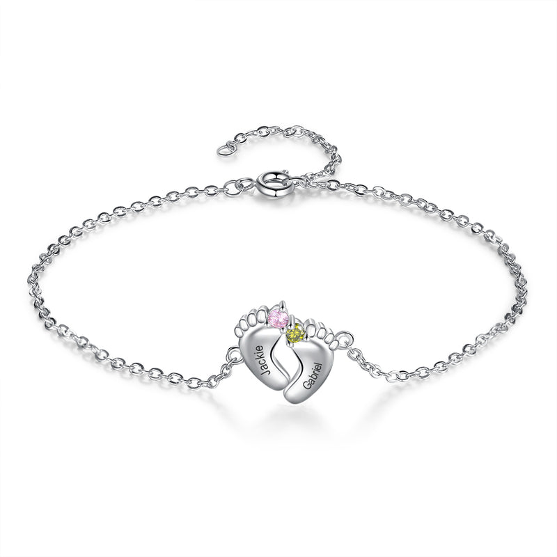 Rhodium Plated Baby Foot Bracelet