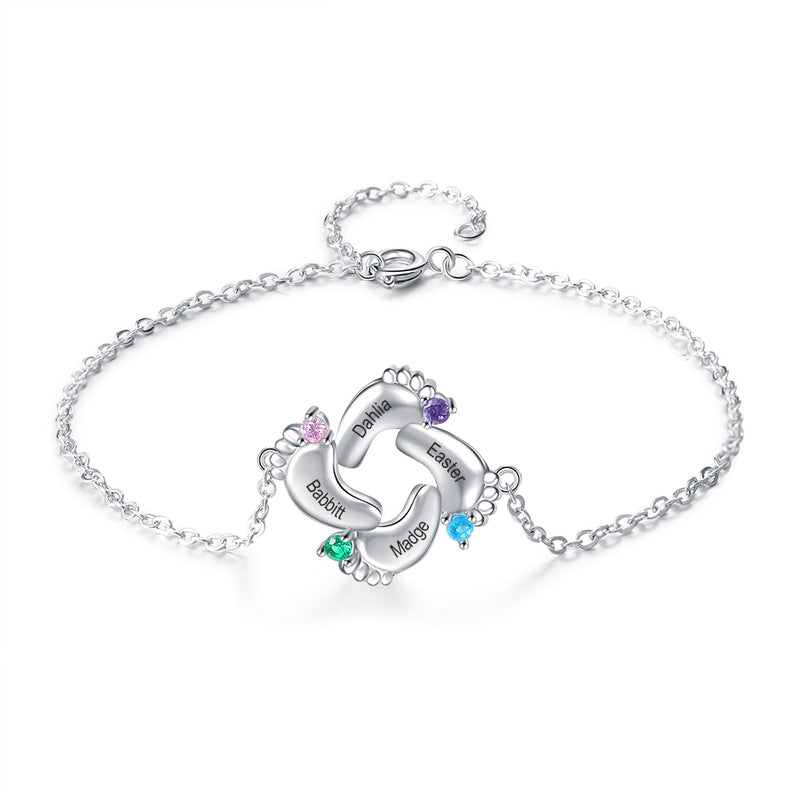 Rhodium Plated Baby Foot Bracelet