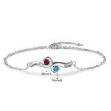 Rhodium Plated Birthstone Bracelet