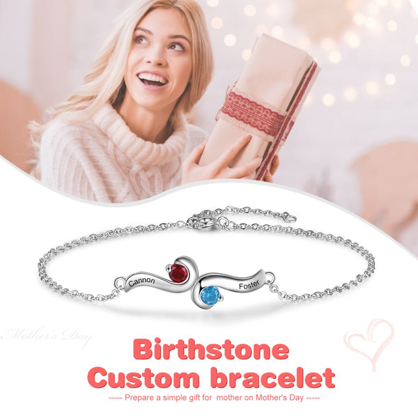Rhodium Plated Birthstone Bracelet